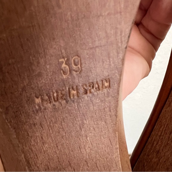 Yves Saint Laurent Rive Gauche Caliente wooden kitten heel sandals brown leather - Picture 9 of 16